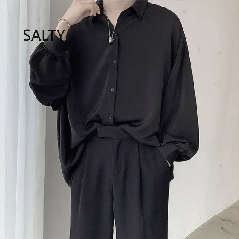 Women’s Long Sleeve Tie Shirt – Casual Loose Blouse