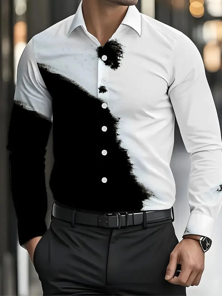 Men's Shirt Spring Autumn New Long Sleeve Shirt Music Flip-over Hawaiian Shirt Fashion Design Elements Flowers