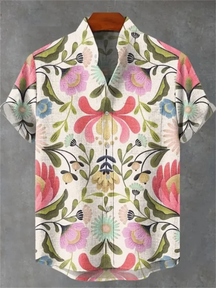 Men's Hawaiian Shirt, Men's 3D Printed Short Sleeved Shirt, Beach Vacation Linen