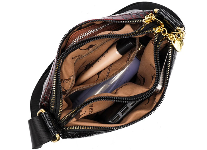 3-Layer Women’s Handbag – Luxury Patent Leather Crossbody & Shoulder Bag
