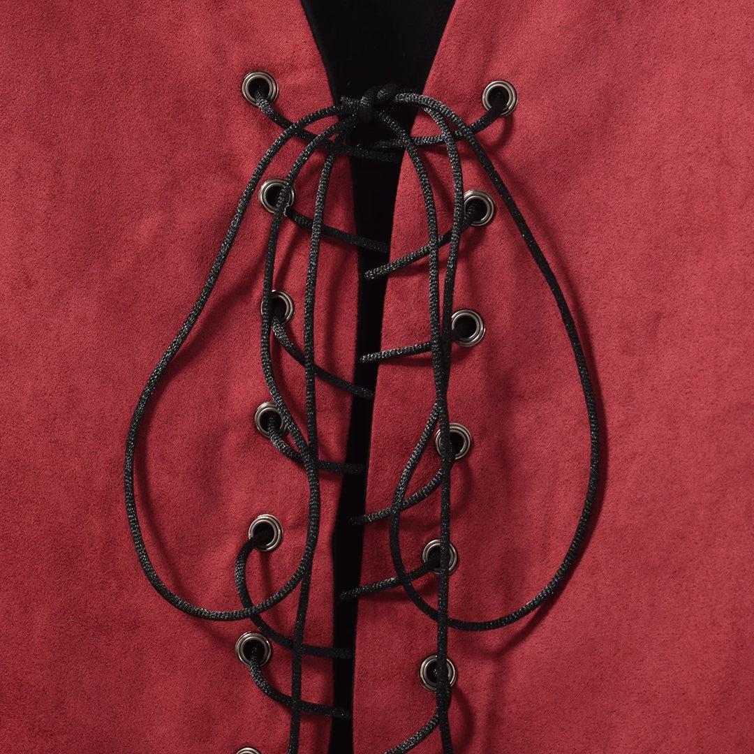 Pirate Tunic Vest For Men Medieval Renaissance Lace Up Reversible Waistcoat