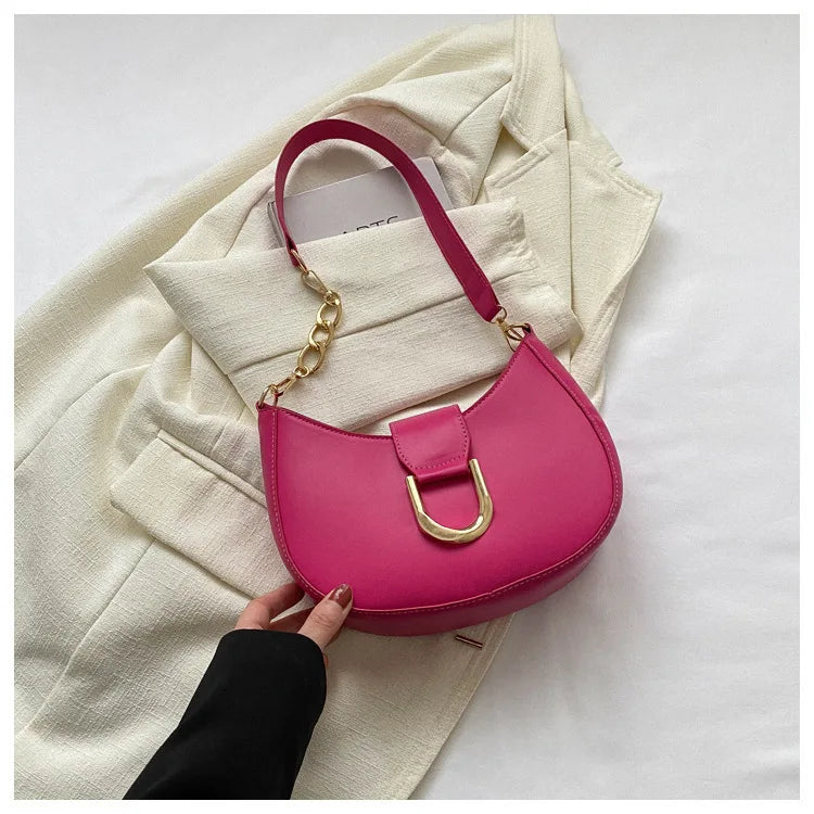 PU Leather Women’s Shoulder Bag – Trendy Underarm Purse