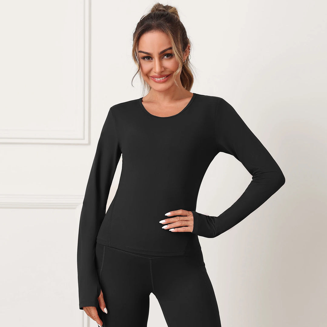 تيشيرت نسائي قصير بأكمام طويلة