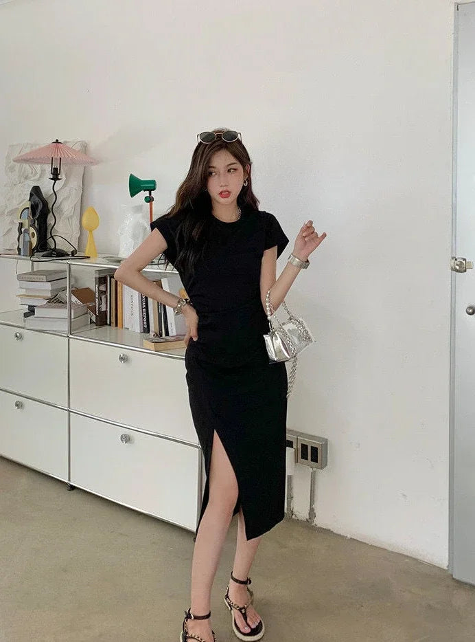 White Dresses for Women 2025 Woman Dress Clothes Midi X New in Chic and Elegant Pretty Cheap Casual Y2k Outfits Harajuku Cotton