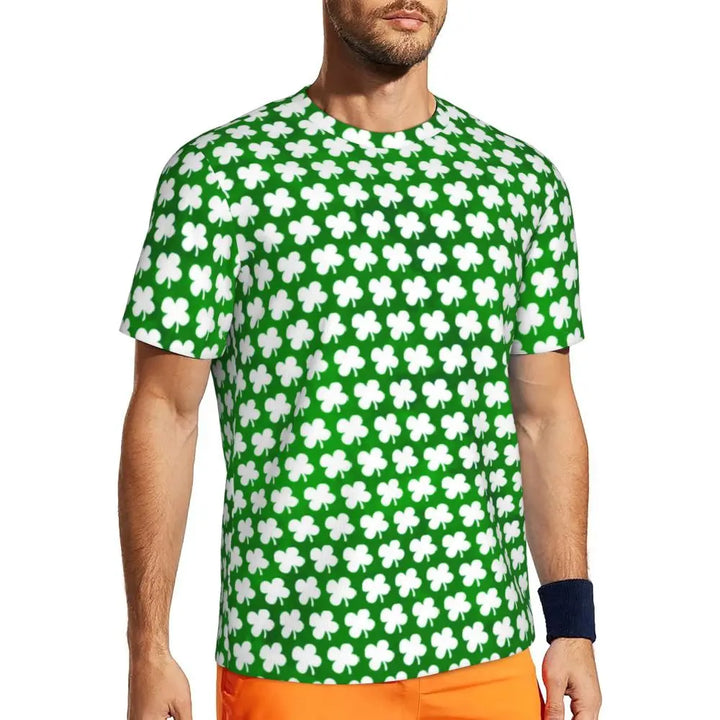 Sportswear T Shirt For Man Irish St Patricks Day T Shirts Hippie Green Plaid Summer Tees O Neck Streetwear Design Clothing Gift
