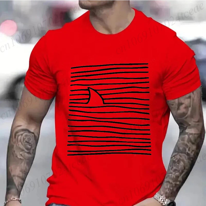T Shirts for Men Short Sleeve Shirts for Guys Funny Graphic Tees for Shark Week Clothes Funny Shark Fashion Casual Men's Tee Top