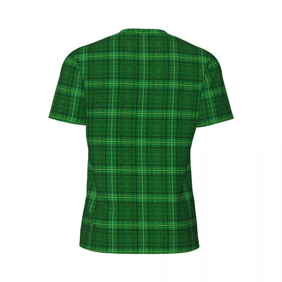 Sportswear T Shirt For Man Irish St Patricks Day T Shirts Hippie Green Plaid Summer Tees O Neck Streetwear Design Clothing Gift