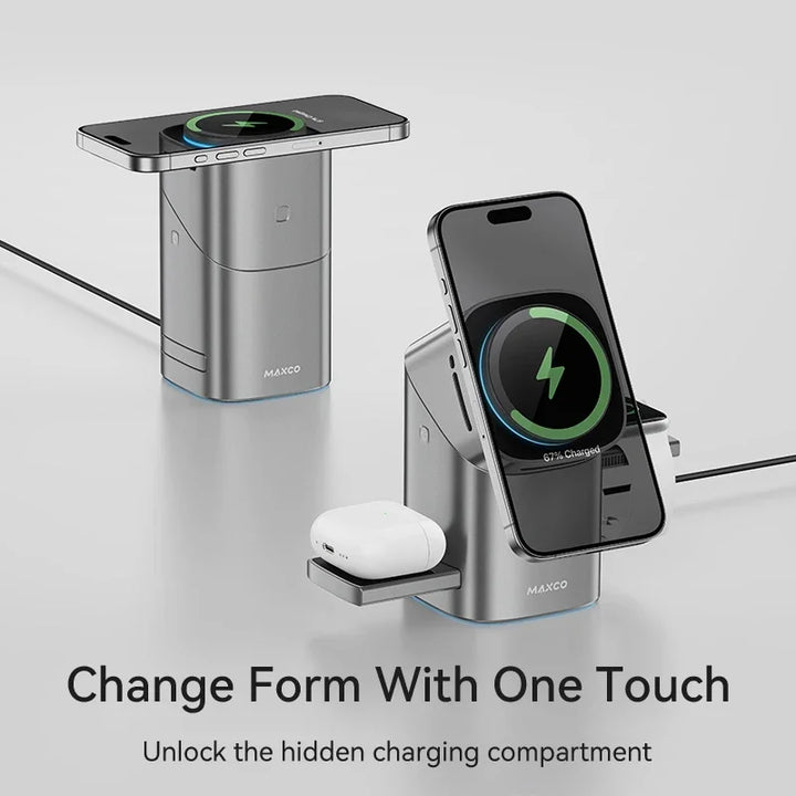 Qi2™ Auto-Rotate 3-in-1 Wireless Charger