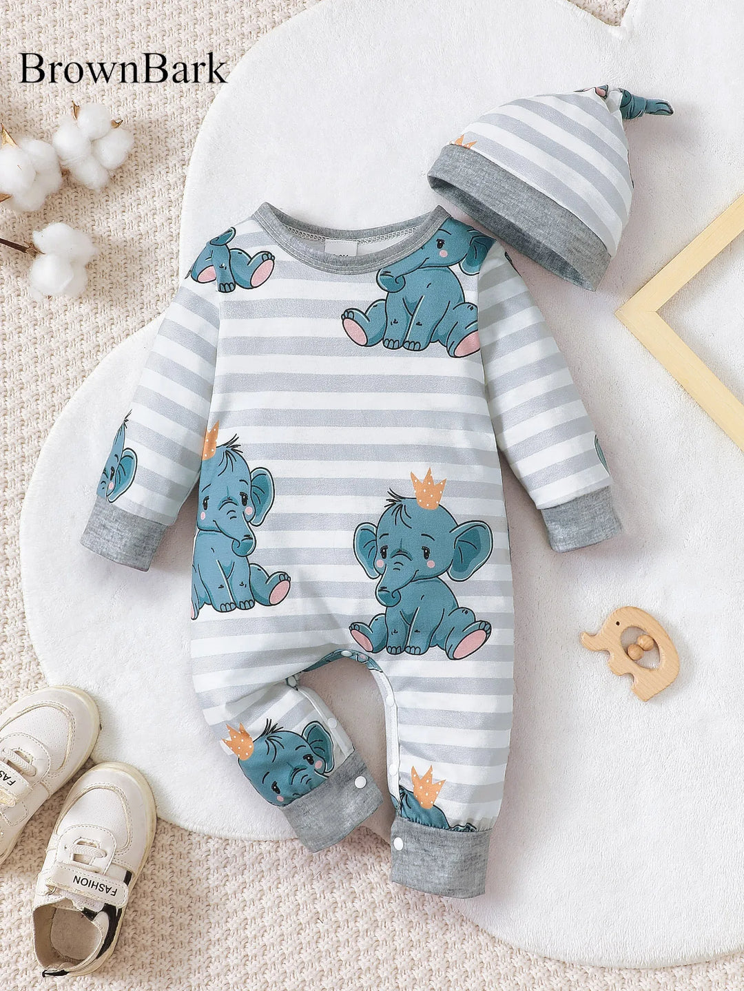 TinyBear™ Weicher Baby-Einteiler für Jungen – Modischer Winter-Strampler
