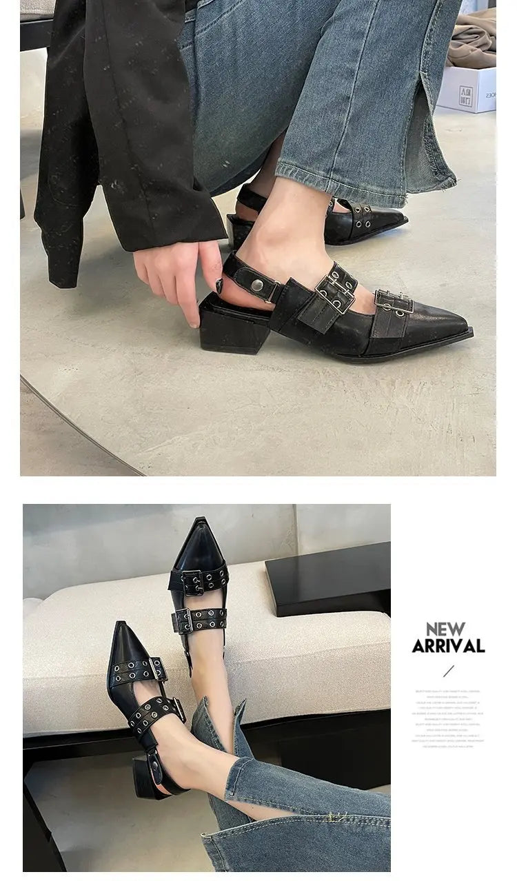 2023women's sandals summer  Ballet flats women Pointed rivet single shoe Platform Women Sandals zapatos de mujer tendencia