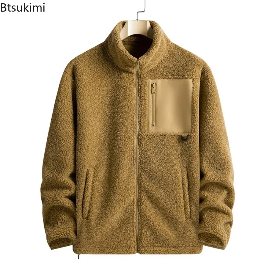 Men’s Warm Polar Fleece Jacket – Casual Outdoor Winter Coat
