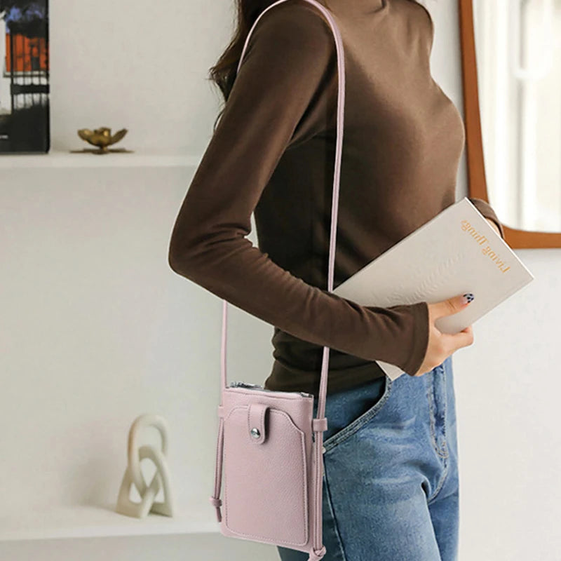 حقيبة كتف وحقيبة كروس نسائية من الجلد الصناعي - سعة كبيرة