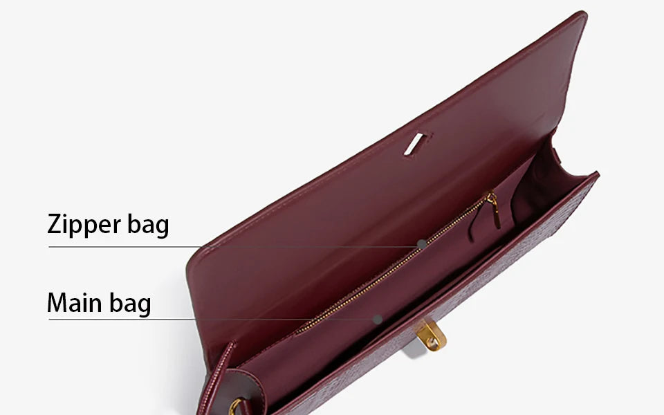Women’s Leather Clutch & Evening Handbag – Crossbody & Shoulder Bag