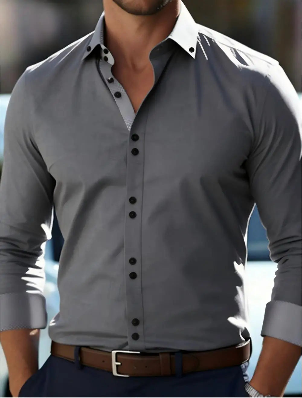 New Casual Men's Shirts Are Fashionable and Elegant, Suitable for Outdoor Wear, Flat Shirts, and Fashionable and Elegant Summer