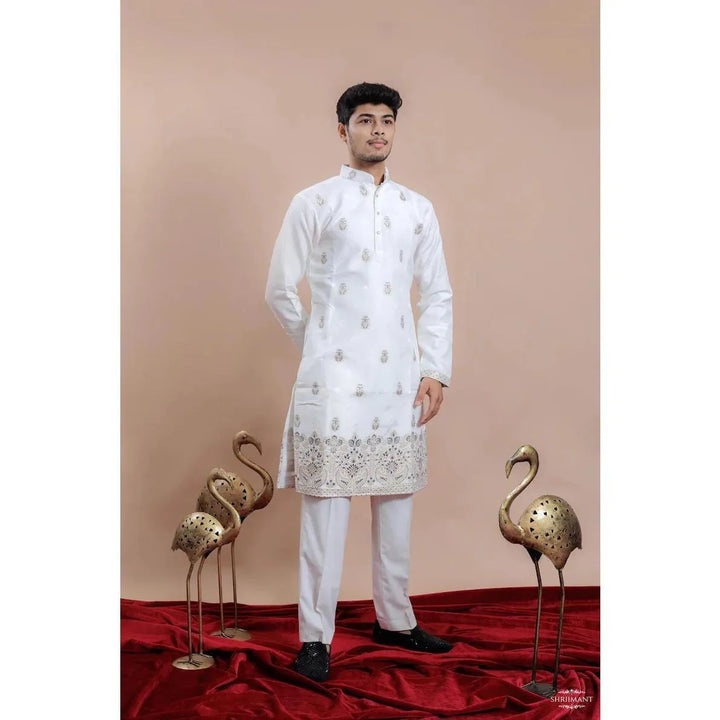 Muslim Kurtta Caftan Dubai Men'S Robe Long-Sleeved Ethnic Style Stand Collar Arabic Clothing National style Middle Eastern