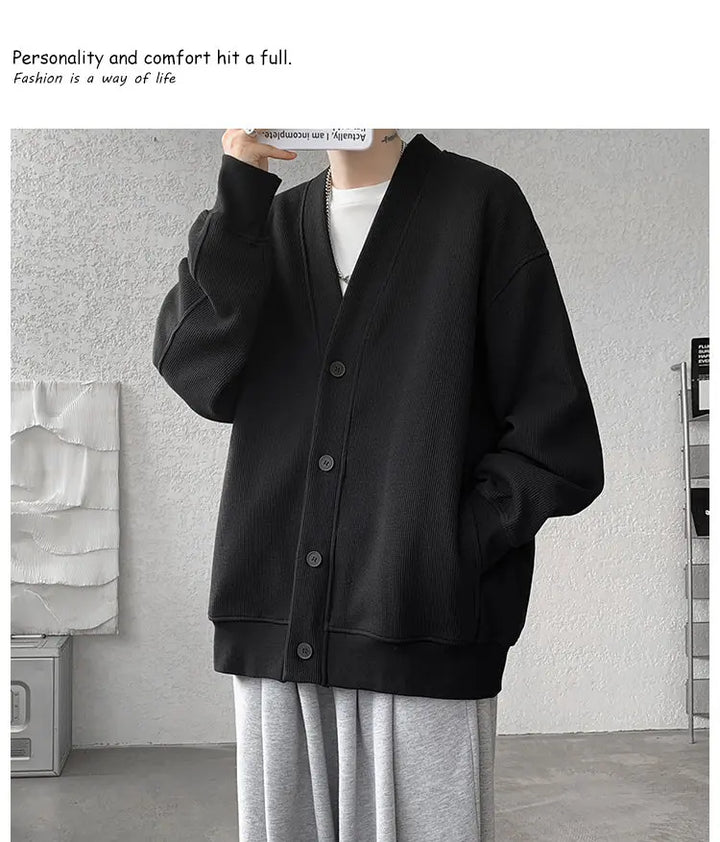 Plus Size Men’s Sweatshirt M–8XL – Heavy Blend Single-Breasted Autumn Jacket