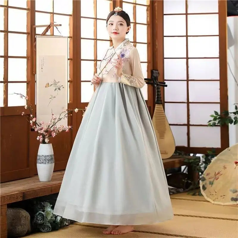 Traditional Korean Clothing Hanbok Dress for Women Ancient Palace Robe V-neck National Performance Wedding Dress Asien Style