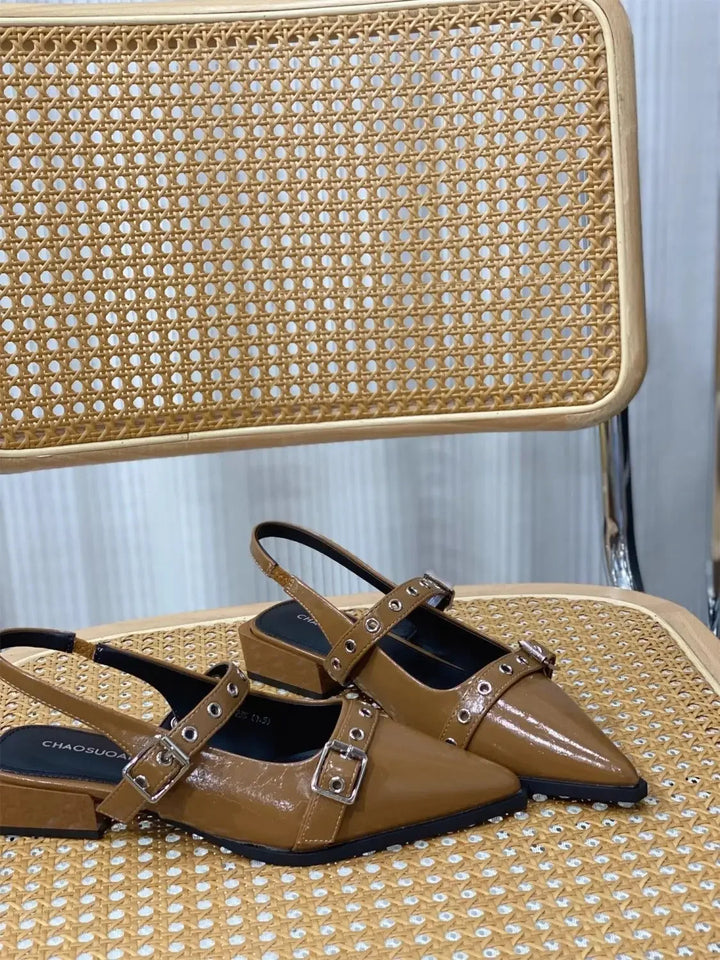 2025 Women’s Pointed Toe Sandals – Low Heels, Comfortable & Anti-Slip