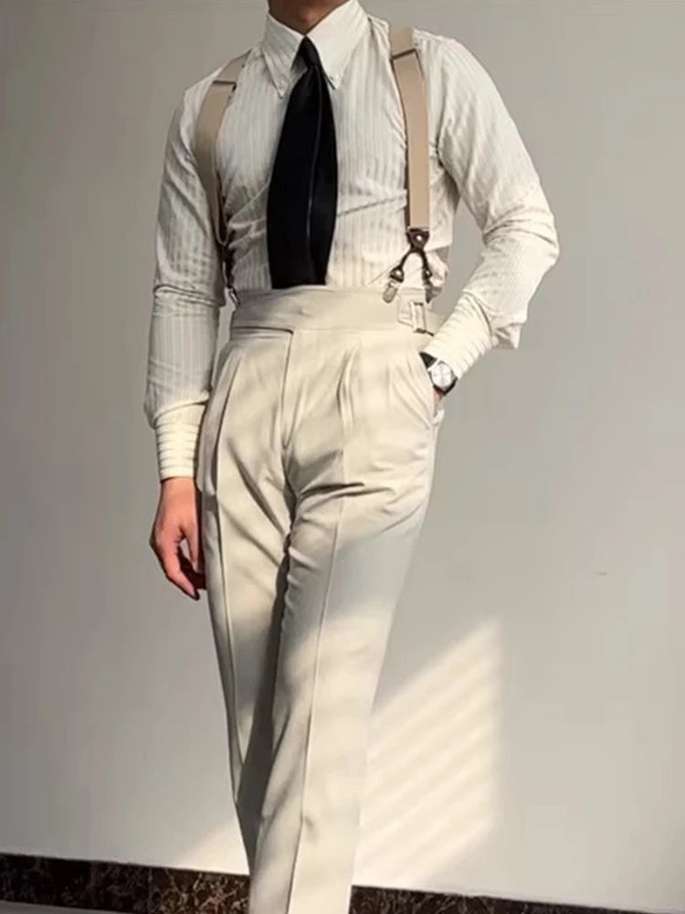 Outdoor Casual Men's Shirts Classic Turn-down Collar Buttoned Striped Printed Shirt For Mens Autumn Fashion Long Sleeve Cardigan