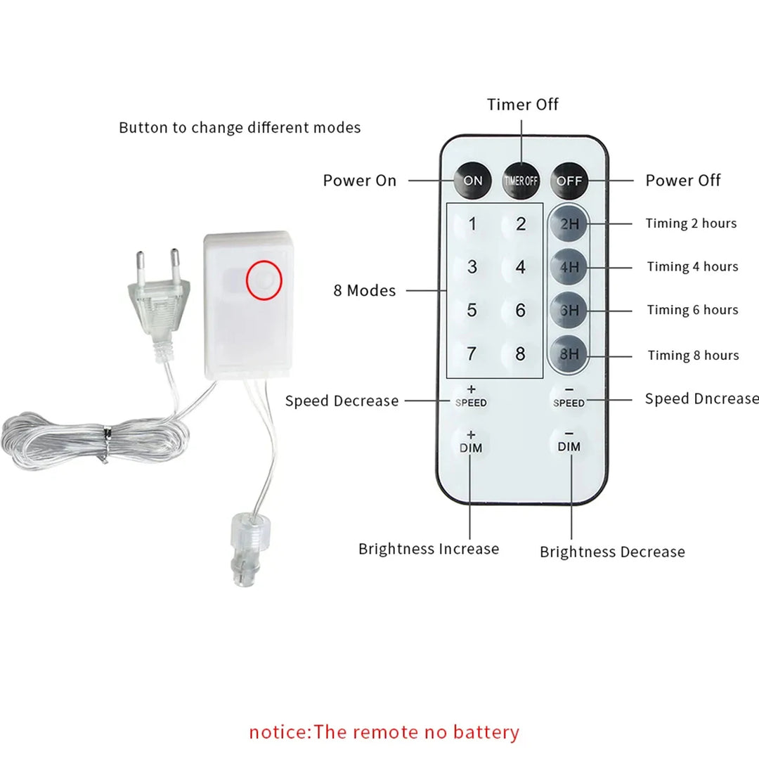 أضواء سلسلة جليدية LED للحديقة والفناء