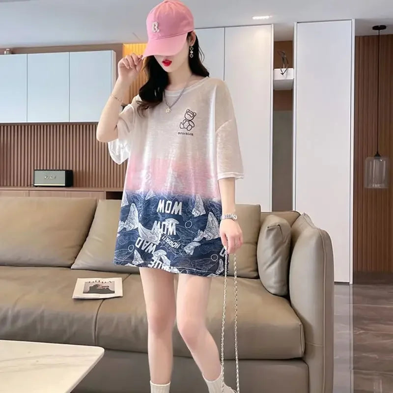 Tops Woman Summer Outfit Baggy T Shirt for Women Graphic Long Short Sleeve Clothing Female Korean Reviews Clothes Emo Tee Y2k