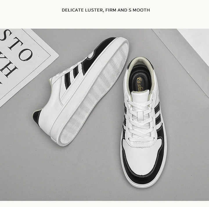 Shoes for Men Four Season Vulcanized Footwear Non-slip Casual Sneakers Fashion New Leather Round Toe Walking shoes tenis jeans