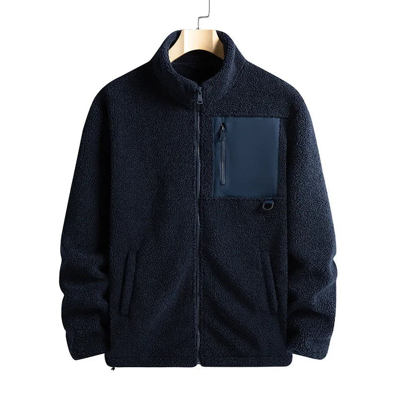 Men’s Warm Polar Fleece Jacket – Casual Outdoor Winter Coat