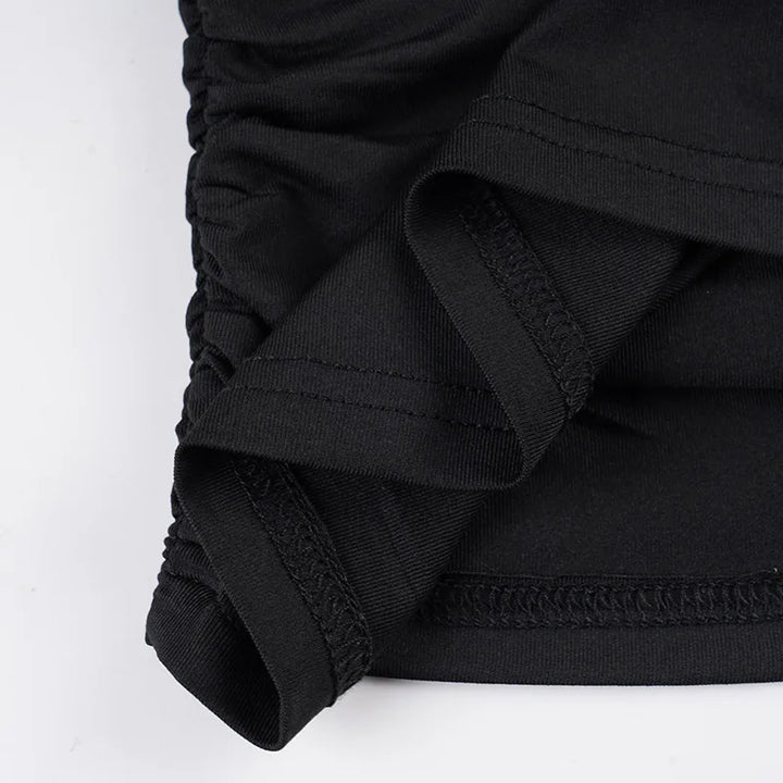 Solid Black T Shirts For Women Elegant Clothes Turtleneck Camisetas Lady Tops Long Sleeve Ropa De Mujer Shirring Feminist Shirt