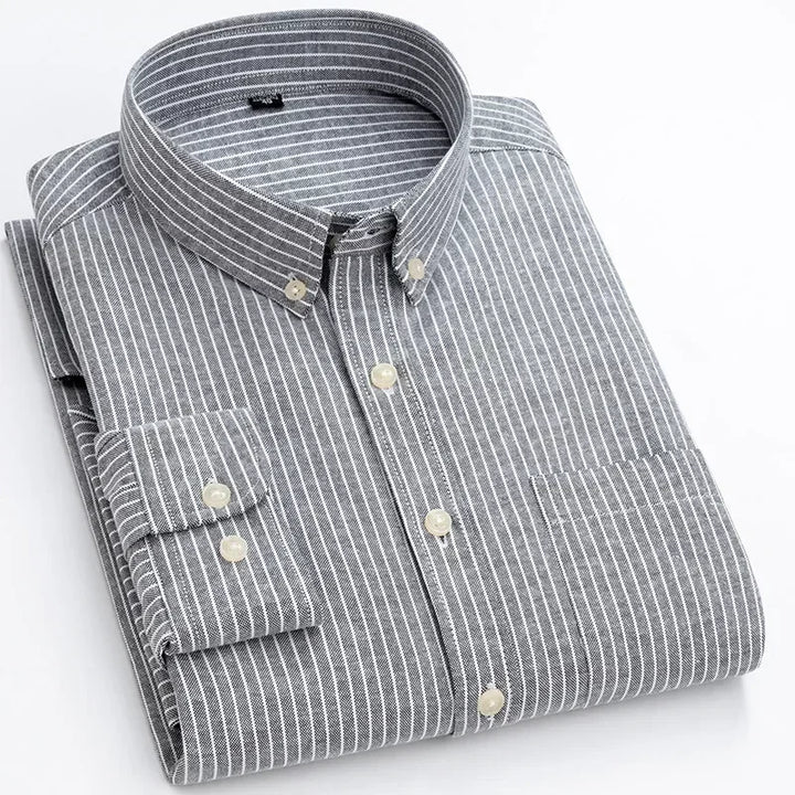 Men's Long Sleeve Shirt Spring Summer Autumn Winter Oxford Woven Slim Free Ironing Comfortable Soft Casual Fashion Simple Work