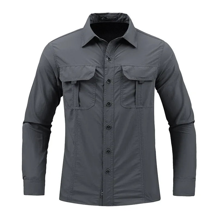 New Summer Male Thin Breathable Comfortable Cargo Shirts Men Outdoor Long sleeves Quick Drying Waterproof Tooling Shirts 5XL