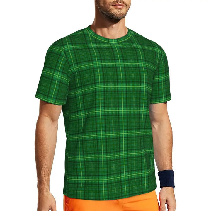 Sportswear T Shirt For Man Irish St Patricks Day T Shirts Hippie Green Plaid Summer Tees O Neck Streetwear Design Clothing Gift