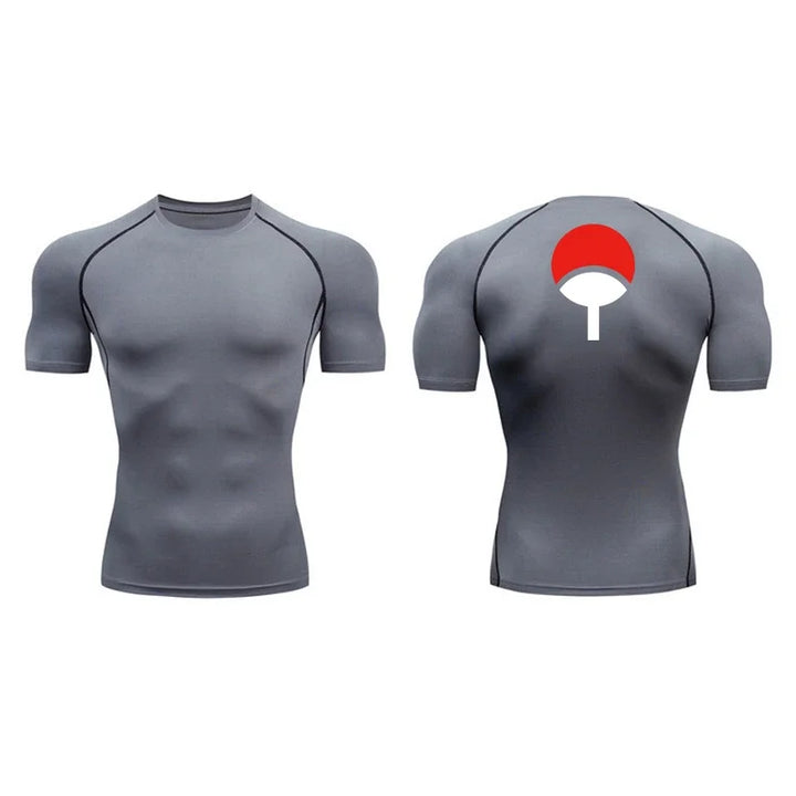 Graphic Compression Shirts for Men Athletic Quick Dry Rash Guard Stretchy Baselayers Undershirts Gym Workout Running Tshirt Tops