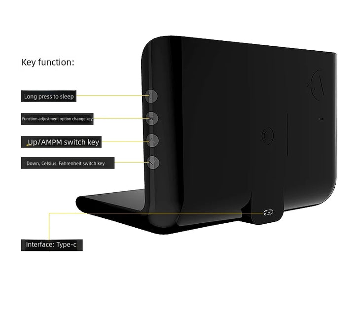 3-in-1 40W Wireless Charger with LED Clock