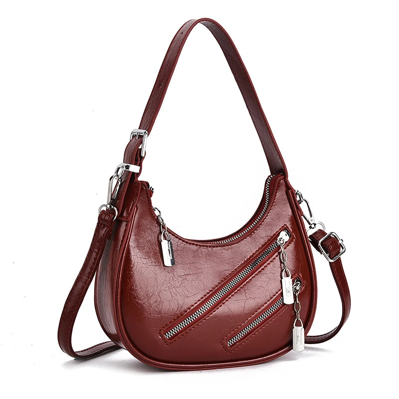 Women’s PU Leather Crossbody Bag – Vintage Hobo Clutch Handbag