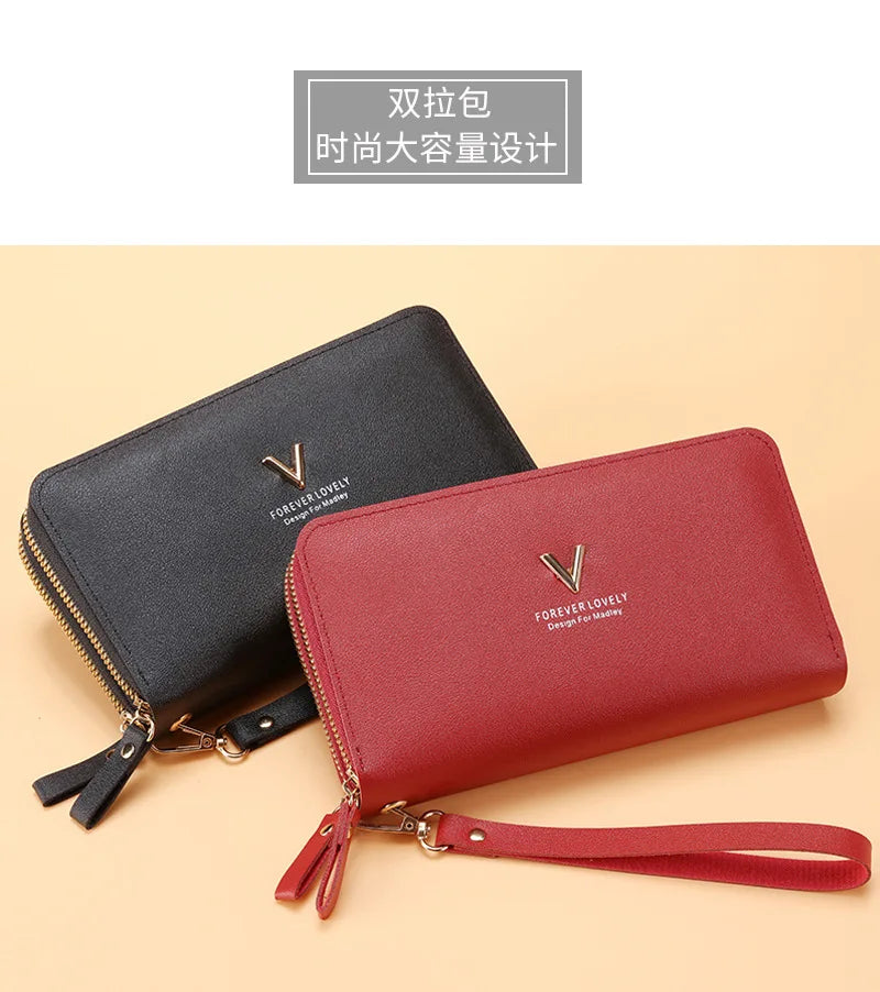 Women’s PU Leather Long Wallet – Tassel Clutch