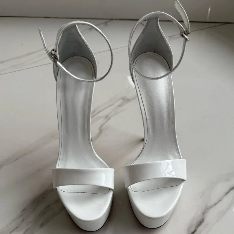 Women’s Summer High-Heeled Sandals – Peep Toe, Round Toe, Ankle Strap