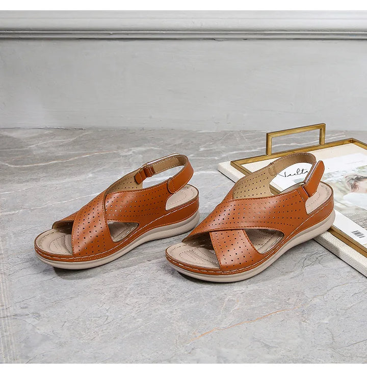 Women's sandals soft, breathable, non slip, lightweight comfortable suitable daily leisure  vacation thick soles sloping heels