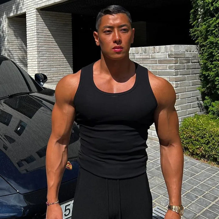 2024 Men’s Cotton Tank Top – Sleeveless Sports Vest, Quick Drying