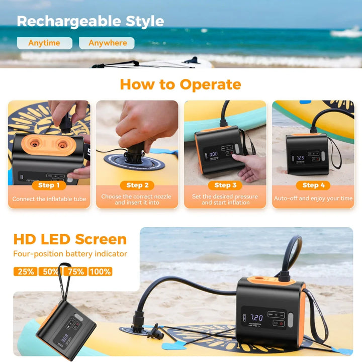 WESTTUNE™ Portable Air Pump – Wireless Inflator for Mats