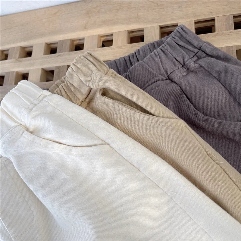 Korean Style Kids Pants - Autumn Spring Slacks for Boys & Girls, Foreign Fashion Trousers Winter Clothes for Girls