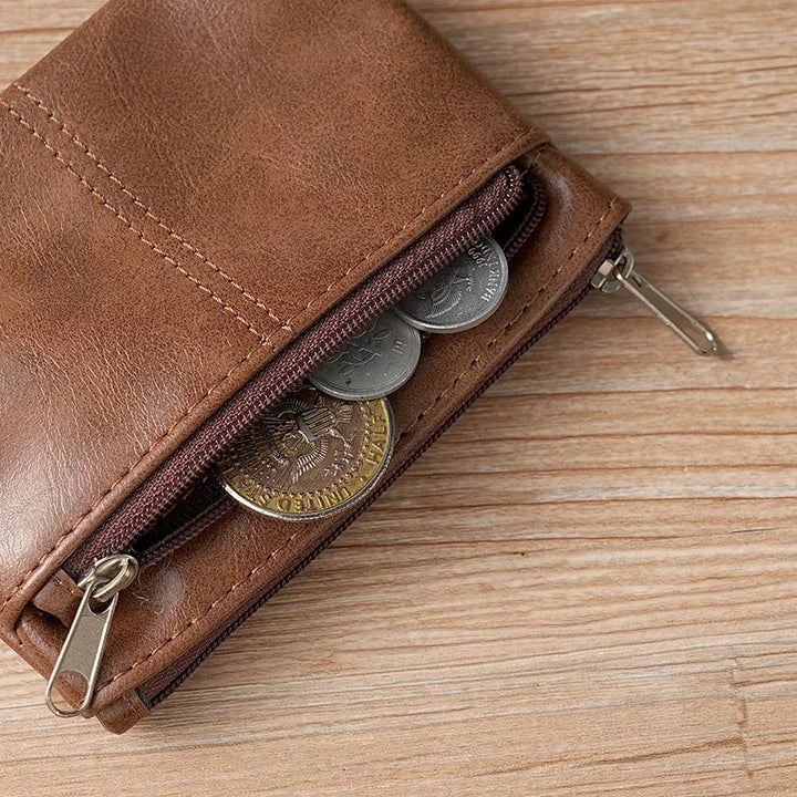 Leather Coin Purse Mini Wallet for Men, Women & Kids