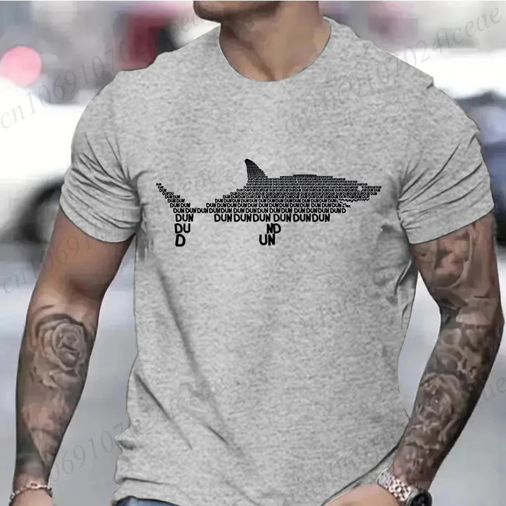 T Shirts for Men Short Sleeve Shirts for Guys Funny Graphic Tees for Shark Week Clothes Funny Shark Fashion Casual Men's Tee Top