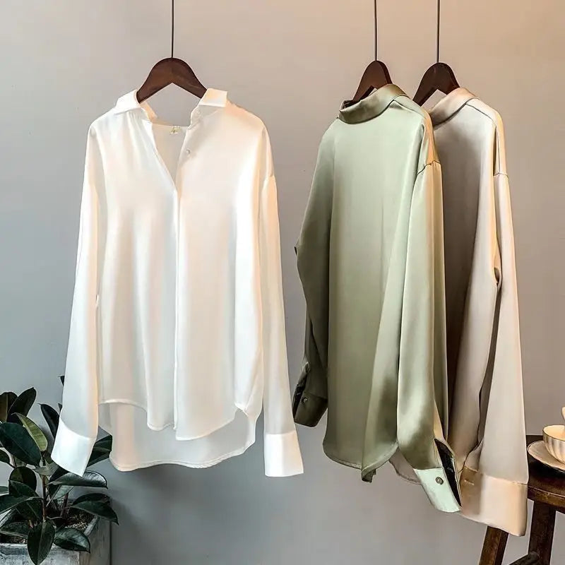 Summer Shirts And Blouses Woman Casual Top Autumn Winter Korean Long Sleeve Button Elegance Sweet Casual Office Lady New Shirts