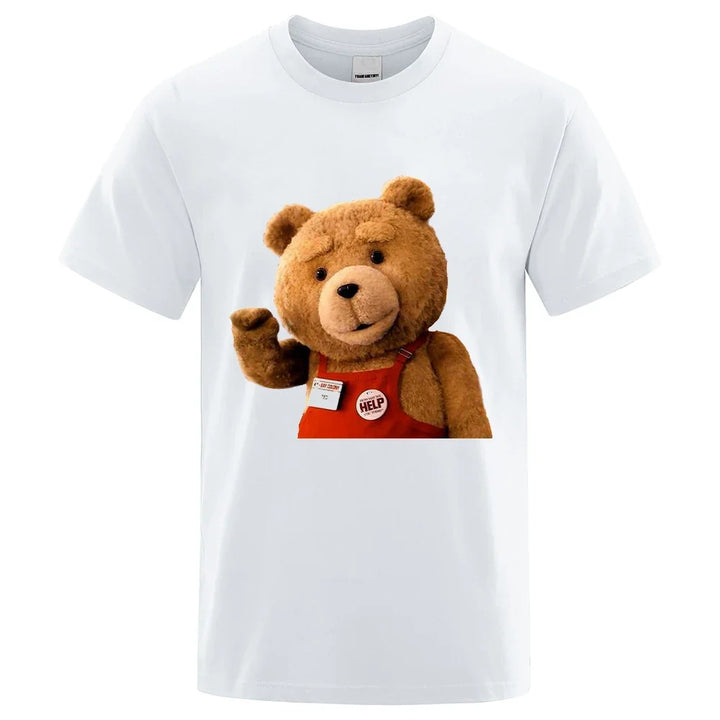 Unisex-T-Shirt mit Cartoon-Bär – Y2K Street Style
