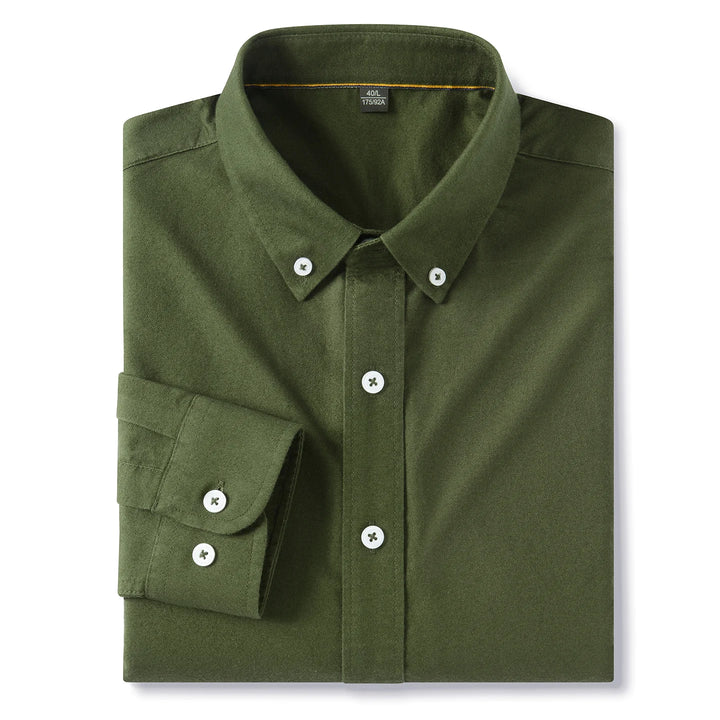 100% Cotton Brushed Long Sleeve Shirts for Men Slim Fit Casual Plain Shirt Solid Color Fashion Korean Popular Tops Red Clothes