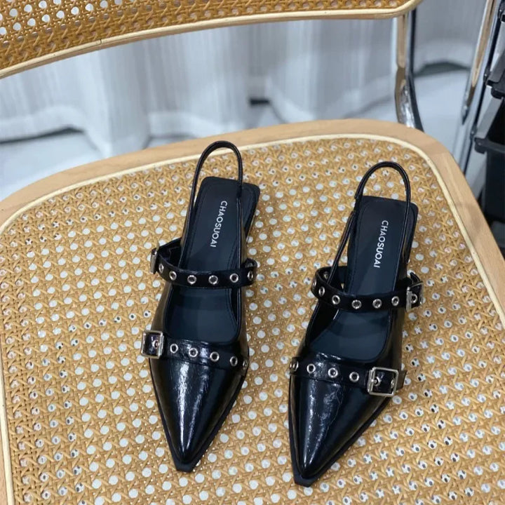 2025 Women’s Pointed Toe Sandals – Low Heels, Comfortable & Anti-Slip
