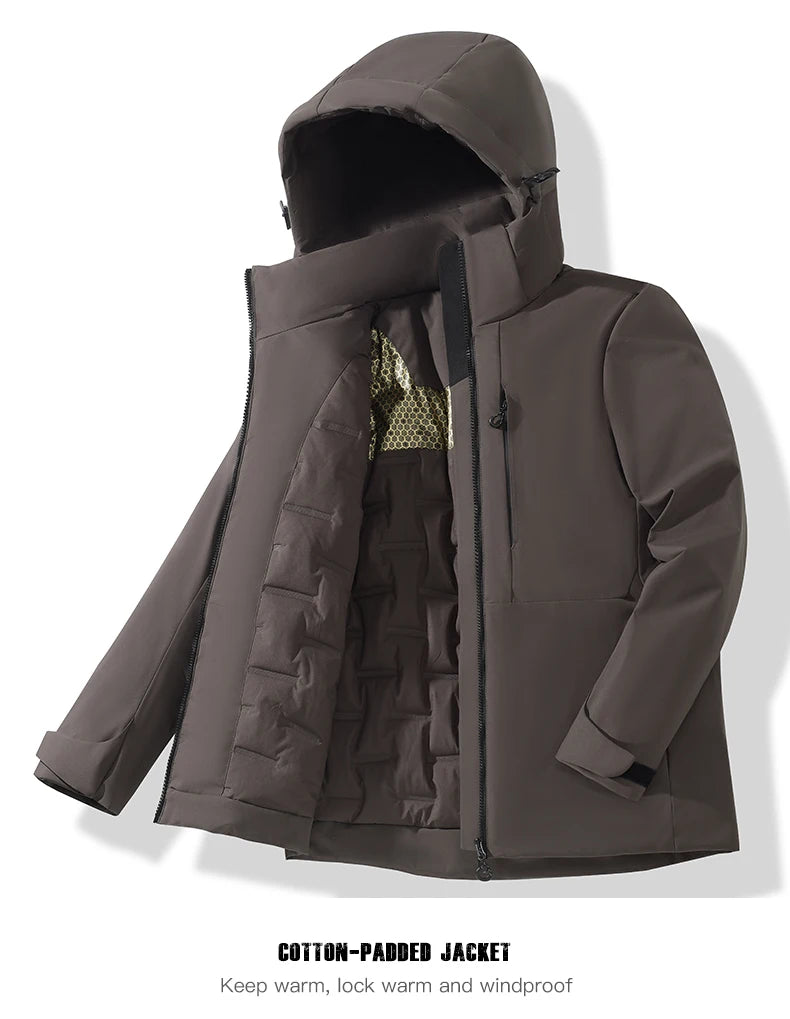 JNLN Unisex Waterproof Fleece Jacket – Windproof Thermal Coat for Hiking, Skiing & Outdoor Activities