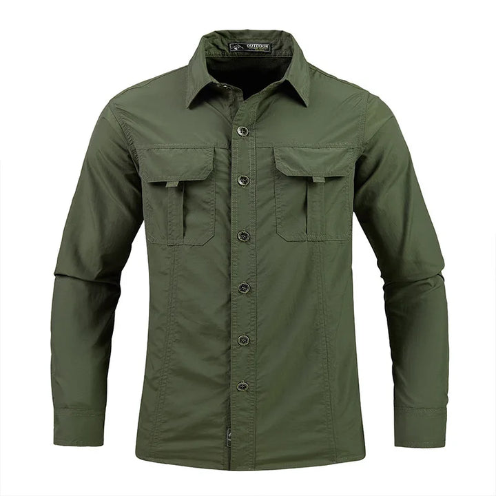 New Summer Male Thin Breathable Comfortable Cargo Shirts Men Outdoor Long sleeves Quick Drying Waterproof Tooling Shirts 5XL