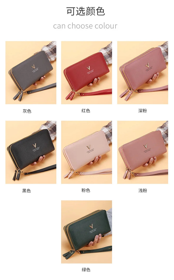 Women’s PU Leather Long Wallet – Tassel Clutch