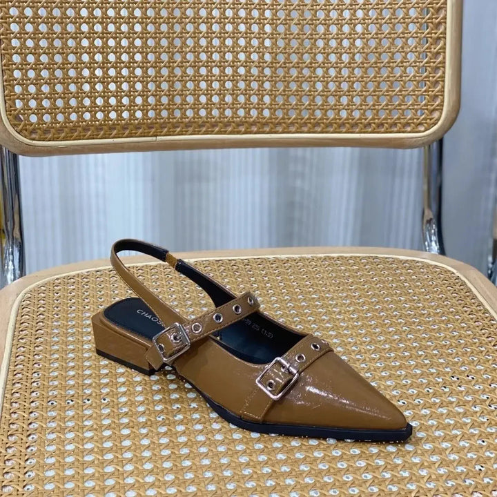 2025 Women’s Pointed Toe Sandals – Low Heels, Comfortable & Anti-Slip